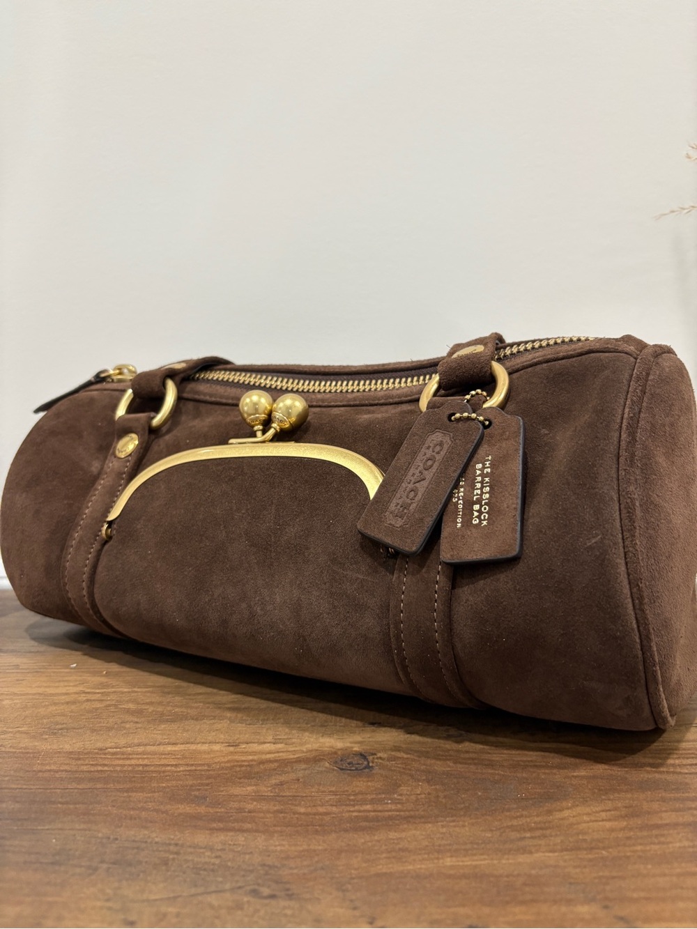 Coach kisslock barrel bag chocolate full size - Picture 3 of 6